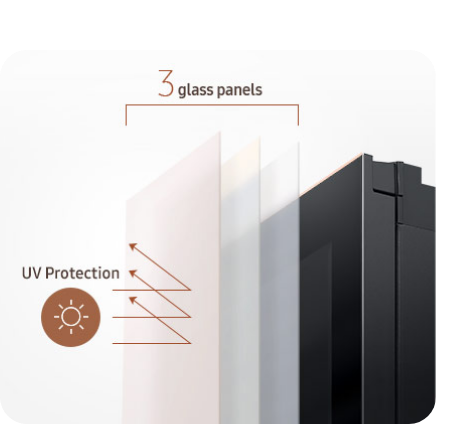 Tür des Weinkühlschranks mit dreifach-Gals mit UV-Schutz